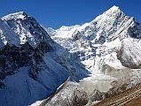 33 Tsha Tung, Madiya Peak Bhairab Takura and Eiger Peak Frame A Glacier And a Glacial Lake From Ridge Above Shingdip